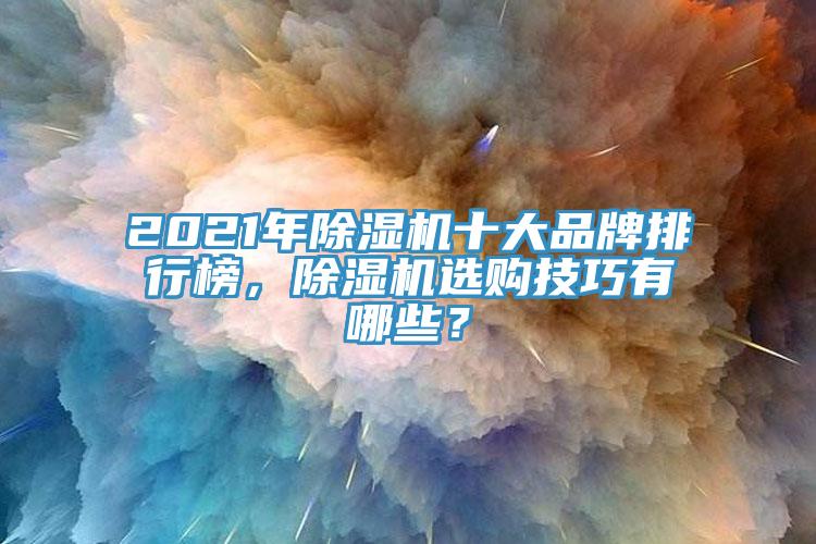 2021年除濕機十大品牌排行榜，除濕機選購技巧有哪些？