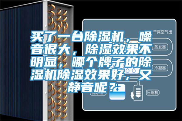 買了一臺除濕機,噪音很大,除濕效果不明顯,哪個牌子的除濕機除濕效果好,又靜音呢?