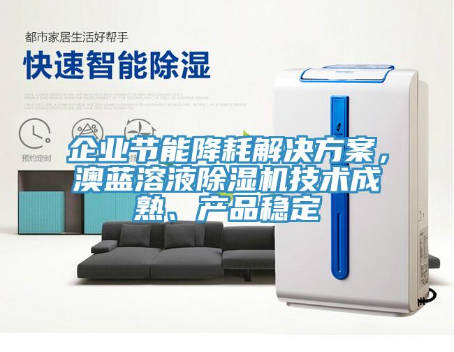 企業(yè)節(jié)能降耗解決方案,澳藍溶液除濕機技術(shù)成熟、產(chǎn)品穩(wěn)定