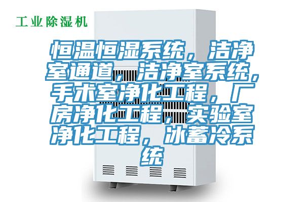 恒溫恒濕系統，潔凈室通道，潔凈室系統，手術室凈化工程，廠房凈化工程，實驗室凈化工程，冰蓄冷系統