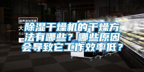 除濕干燥機的干燥方法有哪些?哪些原因會導致它工作效率低?