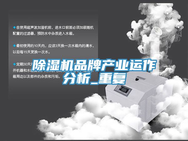 除濕機品牌產業運作分析_重復
