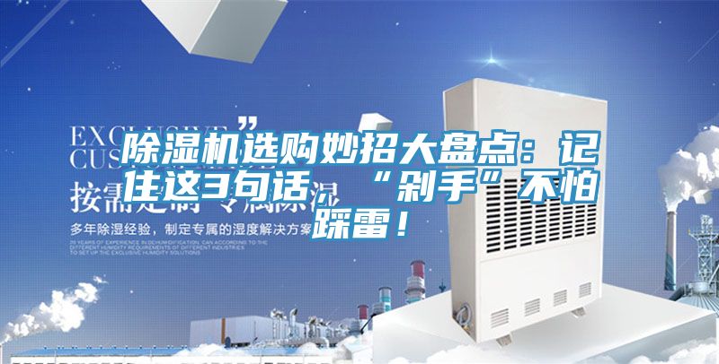 除濕機選購妙招大盤點：記住這3句話，“剁手”不怕踩雷！